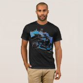 Vintages Motorradrennen - Blau T-Shirt (Vorne ganz)