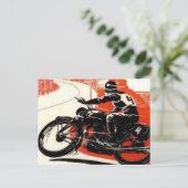 Vintages Motorradrennen Postkarte (Stehend Vorderseite)