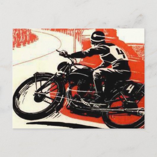 Vintages Motorradrennen Postkarte (Vorderseite)