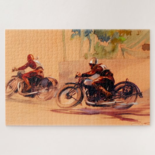 "Vintages Motorradrennen" Puzzle (Horizontal)