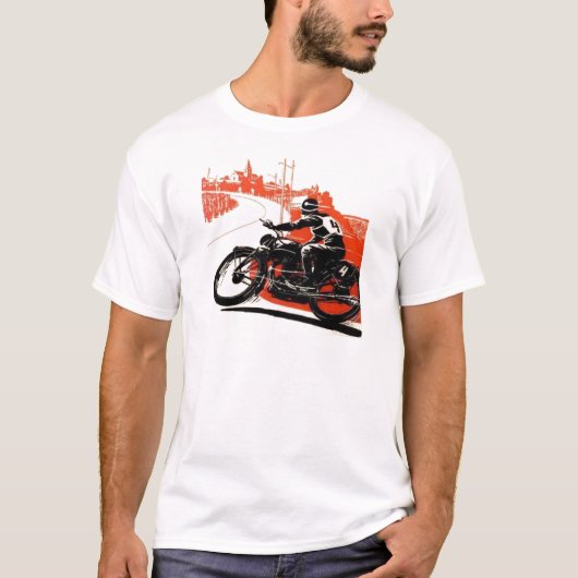 Vintages Motorradrennen T-Shirt (Vorderseite)