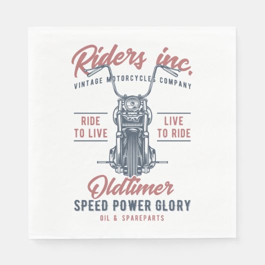 Vintages Motorradunternehmen Serviette (Vorderseite)