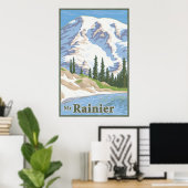 Vintages Mount Rainier Travel Poster (Heimbüro)