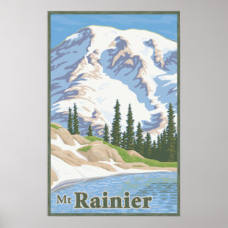 Vintages Mount Rainier Travel Poster