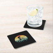 Vintages Mountainbike-Abfahrt MTB Rechteckiger Pappuntersetzer (Vor Ort)