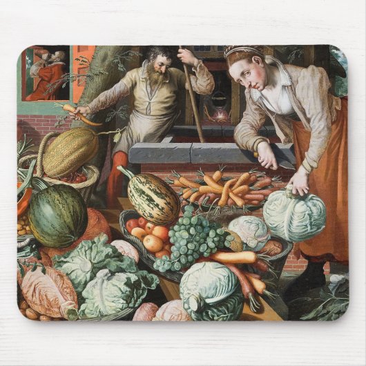 Vintages mousepad Kunst "der Markt-Szene" (Vorne)