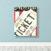 Vintages Movie Ticket Leinwanddruck (Insitu (Holzboden))