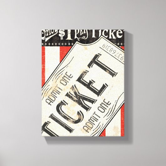 Vintages Movie Ticket Leinwanddruck (Vorderseite)