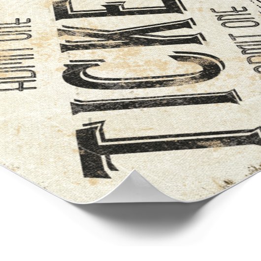 Vintages Movie Ticket Poster (Ecke)