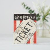 Vintages Movie Ticket Postkarte (Stehend Vorderseite)