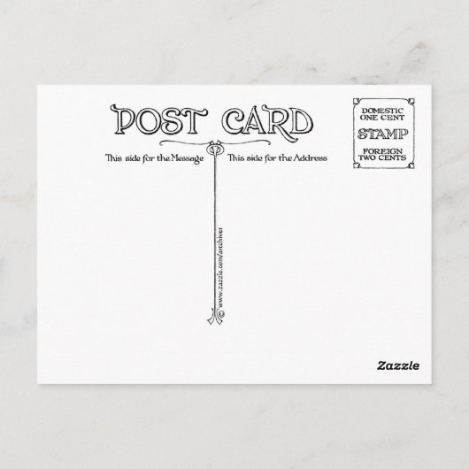 Vintages MR RABBIT-MALETTE Postkarte (Rückseite)