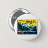 Vintages Mt Shasta California Birnensiegel Button (Vorne & Hinten)