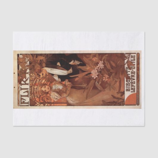 Vintages Mucha-Kunstdecoup Seidenpapier (Vorderseite)