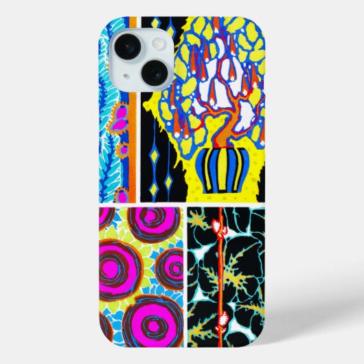 Vintages Multi-Pattern-Telefonbeispiel Case-Mate iPhone Hülle (Rückseite)