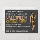 Vintages Murder Mystery Halloween Cocktail Party Einladung (Vorderseite)