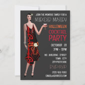 Vintages Murder Mystery Halloween Cocktail Party Einladung (Vorderseite)