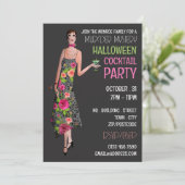 Vintages Murder Mystery Halloween Cocktail Party Einladung (Stehend Vorderseite)