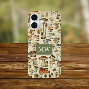 Vintages Mushroom Custom Monogram iPhone 16 Hülle