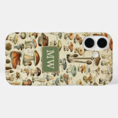 Vintages Mushroom Custom Monogram Case-Mate iPhone Hülle (Rückseite (Horizontal))