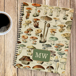 Vintages Mushroom Custom Monogram Journal Note Boo Notizblock