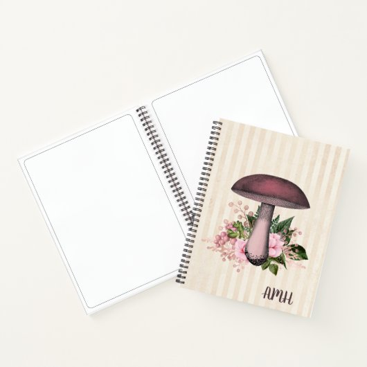 Vintages Mushroom/Floral Monogram Sketchbook Notizblock (Innenseite)