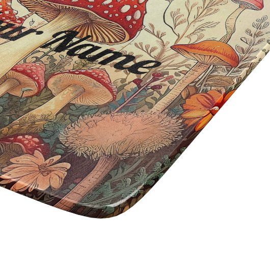 Vintages Mushroom-Glas-Schneidbrett Schneidebrett (Ecke)