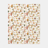 Vintages Mushroom Muster Fleecedecke (Vorderseite)