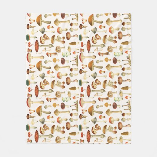 Vintages Mushroom Muster Fleecedecke (Vorderseite)