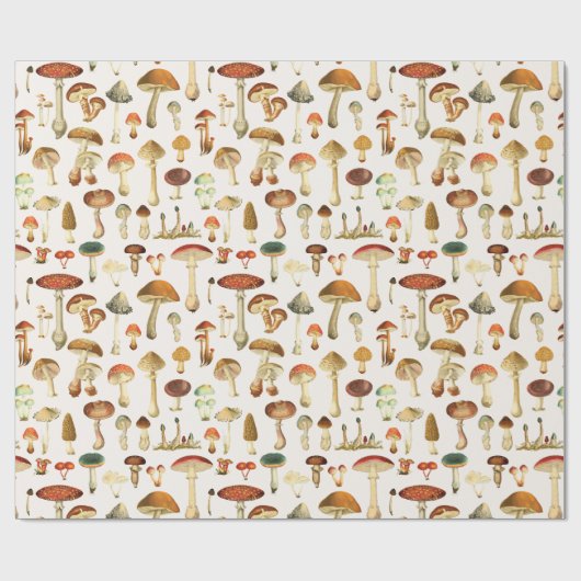 Vintages Mushroom Muster Geschenkpapier (Flach)