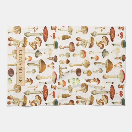 Vintages Mushroom Muster Geschirrtuch (Horizontal)