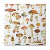 Vintages Mushroom Nahtloses Muster Fliese (Vorderseite)
