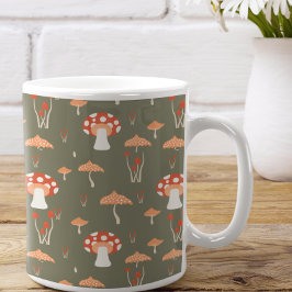 Vintages Mushroom Retro Green Muster Kaffeetasse