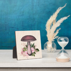 Vintages Mushroom und Blumenkompilation Fotoplatte