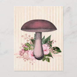 Vintages Mushroom und Blumenkompilation Postkarte