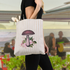 Vintages Mushroom und Blumenkompilation Tasche