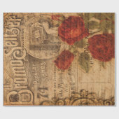 Vintages Music Cover & Rose Shabby Chic Geschenkpapier (Flach)