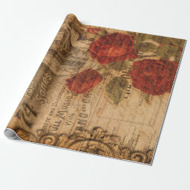 Vintages Music Cover & Rose Shabby Chic Geschenkpapier