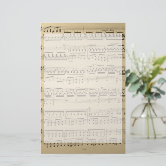Vintages Musik-Blatt Briefpapier (Stehend Vorderseite)