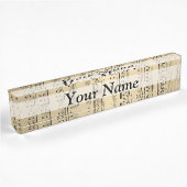 Vintages Musik-Blatt Namensplakette