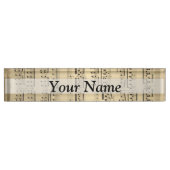 Vintages Musik-Blatt Namensplakette (Vorderseite)