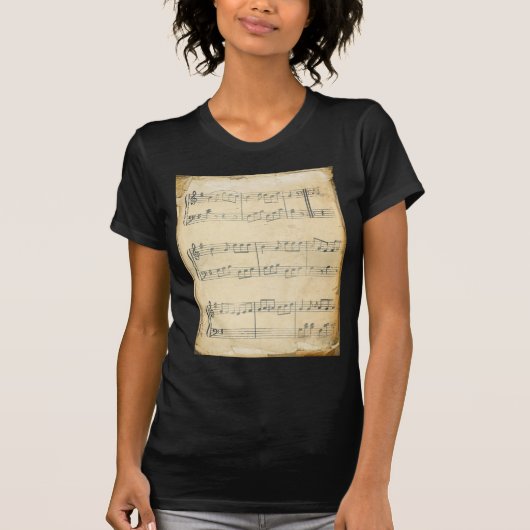 Vintages Musik-Blatt T-Shirt (Vorderseite)