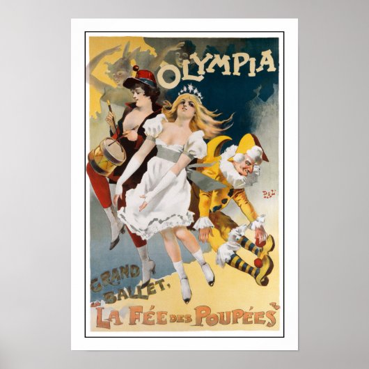 Vintages Musikangebot Ballett Tanz Print Drummer T Poster (Vorne)