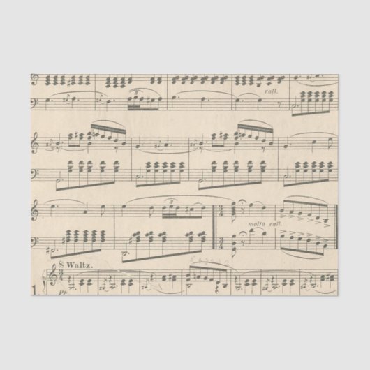 Vintages Musikblatt - Entpackung Seidenpapier (Vorderseite)