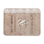 Vintages Musikblatt & Hochzeit SPEICHERN Magnet (Horizontal)
