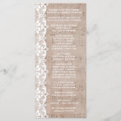 Vintages Musikblatt & Hochzeitsprogramm Programm (Rückseite)