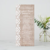 Vintages Musikblatt & Hochzeitsprogramm Programm (Stehend Vorderseite)