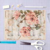 Vintages Musikblatt mit rosa Rosen Seidenpapier (Handwerk)