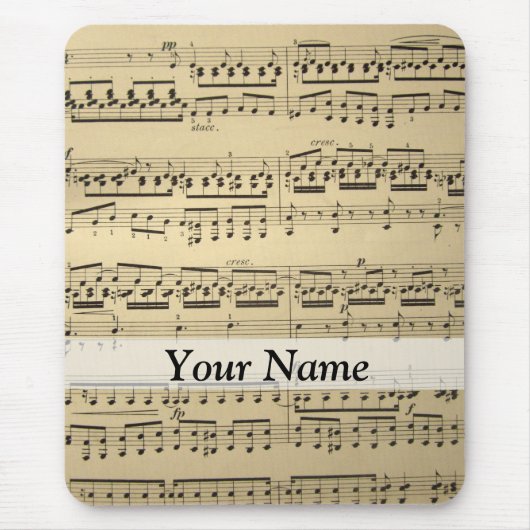 Vintages Musikblatt Mousepad (Vorne)