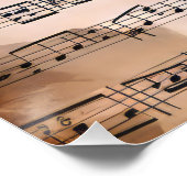 Vintages Musikblatt Poster (Ecke)