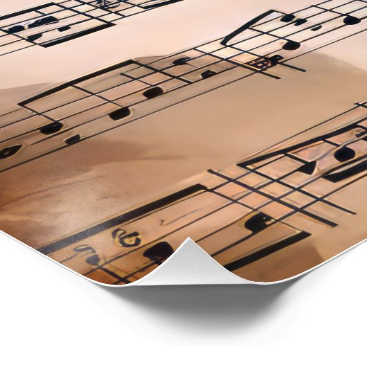 Vintages Musikblatt Poster (Ecke)